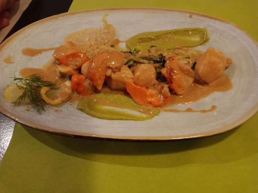 Brochette de Saint Jacques Spaghetti de Courgettes