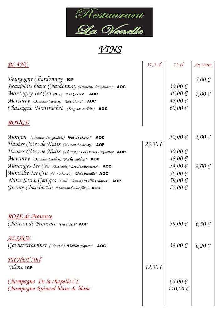 La Venelle - Menu Image 1